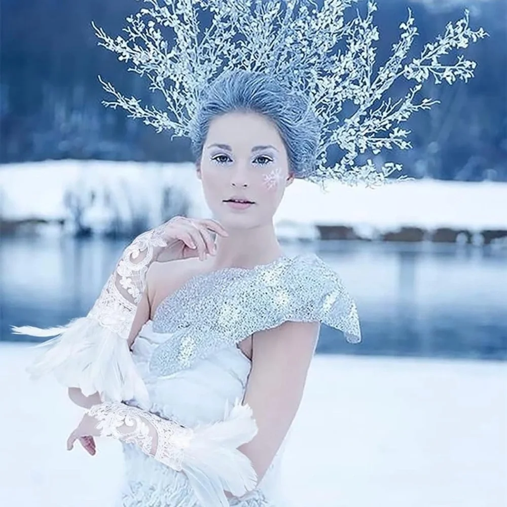 Feathers cuffs for feet / hands / wrists white